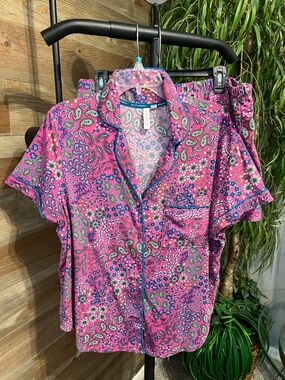 Joyspun pink paisley pajama shorts set. XL